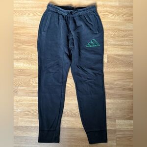 adidas Black Joggers with Green Accent